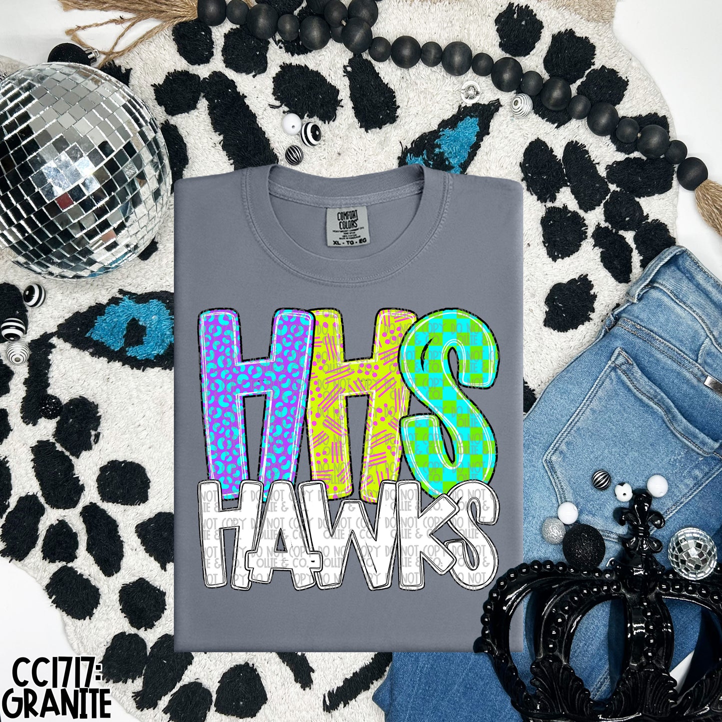 BRIGHT & PREPPY SCHOOL INITIALS - CUSTOM TRANSFER