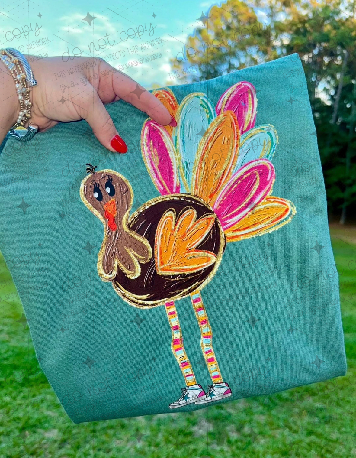 PREPPY TURKEY WITH SHOES - DTF TRANSFER