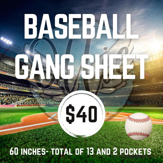 Baseball Gang Sheet 22x60
