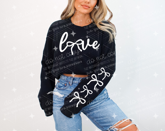 LOVE BOWS - FRONT+SLEEVE - DTF TRANSFER