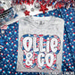 Patriotic Tie Dye Names Completed Tee