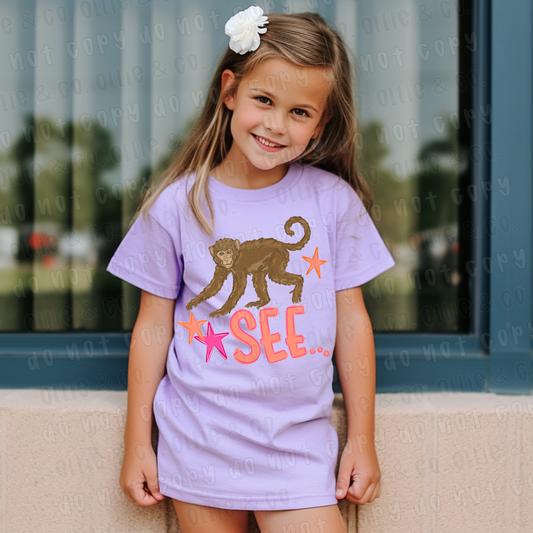 MONKEY SEE GIRL - DTF TRANSFER