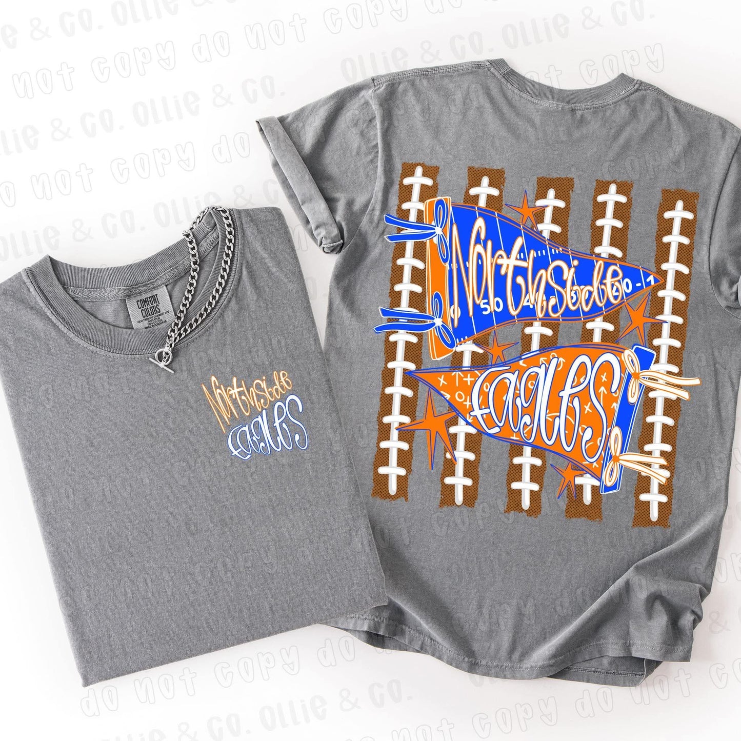 FOOTBALL PENNANT TEAM - FRONT+BACK - CUSTOM TRANSFER