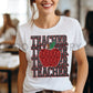 Stacked Teacher with Apple Faux Sequin and Faux Embroidery