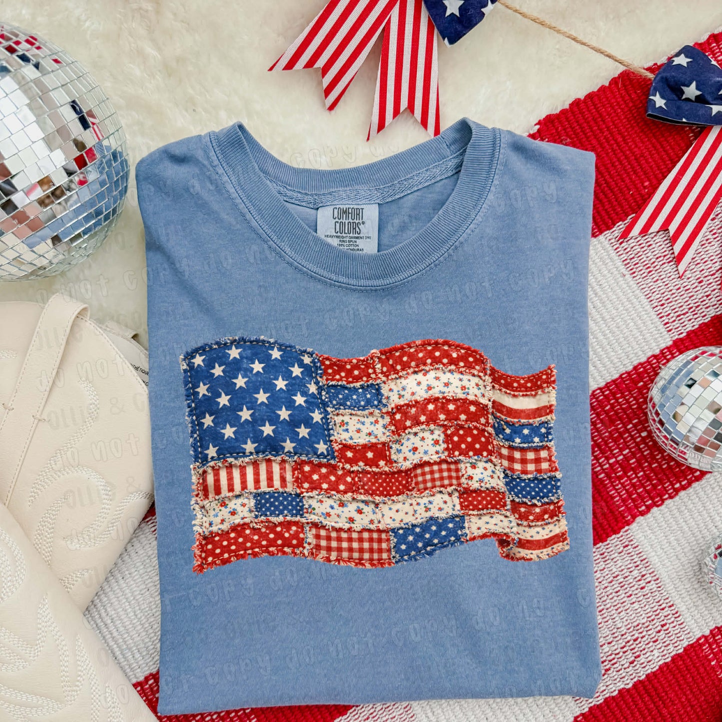 FAUX PATCHWORK FLAG  - DTF TRANSFER