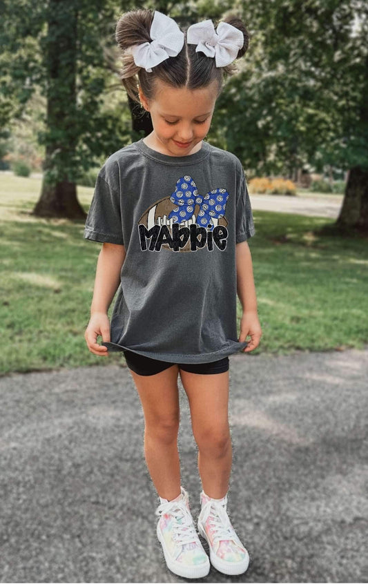 Football bow with Name or Mascot MOCKUP ONLY