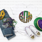 Mardi Gras Beads & Leopard Monogram