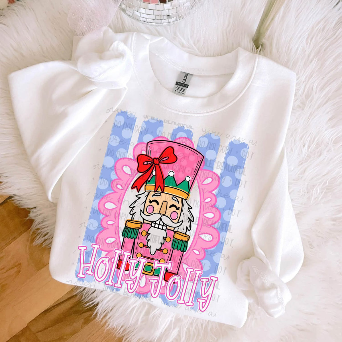 HOLLY JOLLY NUTCRACKER BLUE - DTF TRANSFER