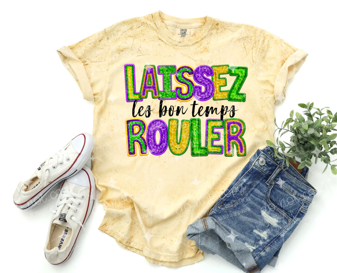 Laissez les bon temps rouler faux sequin