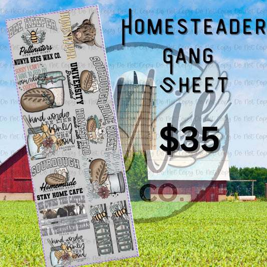 Homestead Gang Sheet 22x60