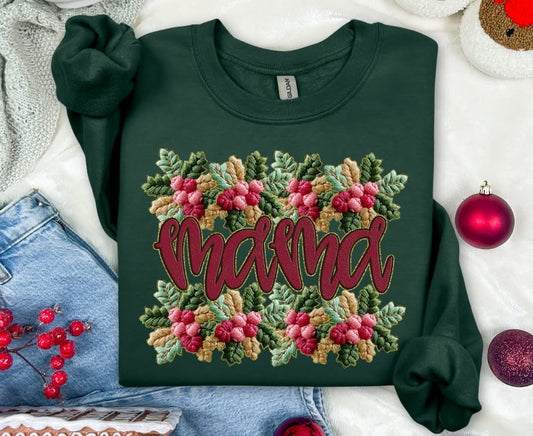 FRENCH KNOT FAUX YARN HOLLY FRAME - CUSTOM TRANSFER