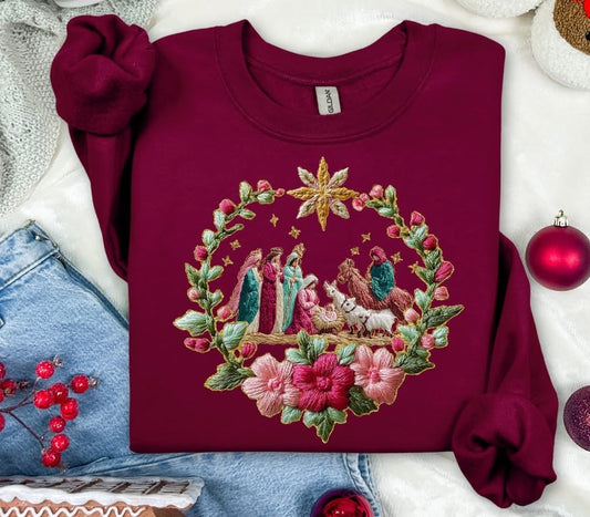 FRENCH KNOT NATIVITY FAUX YARN - DTF TRANSFER