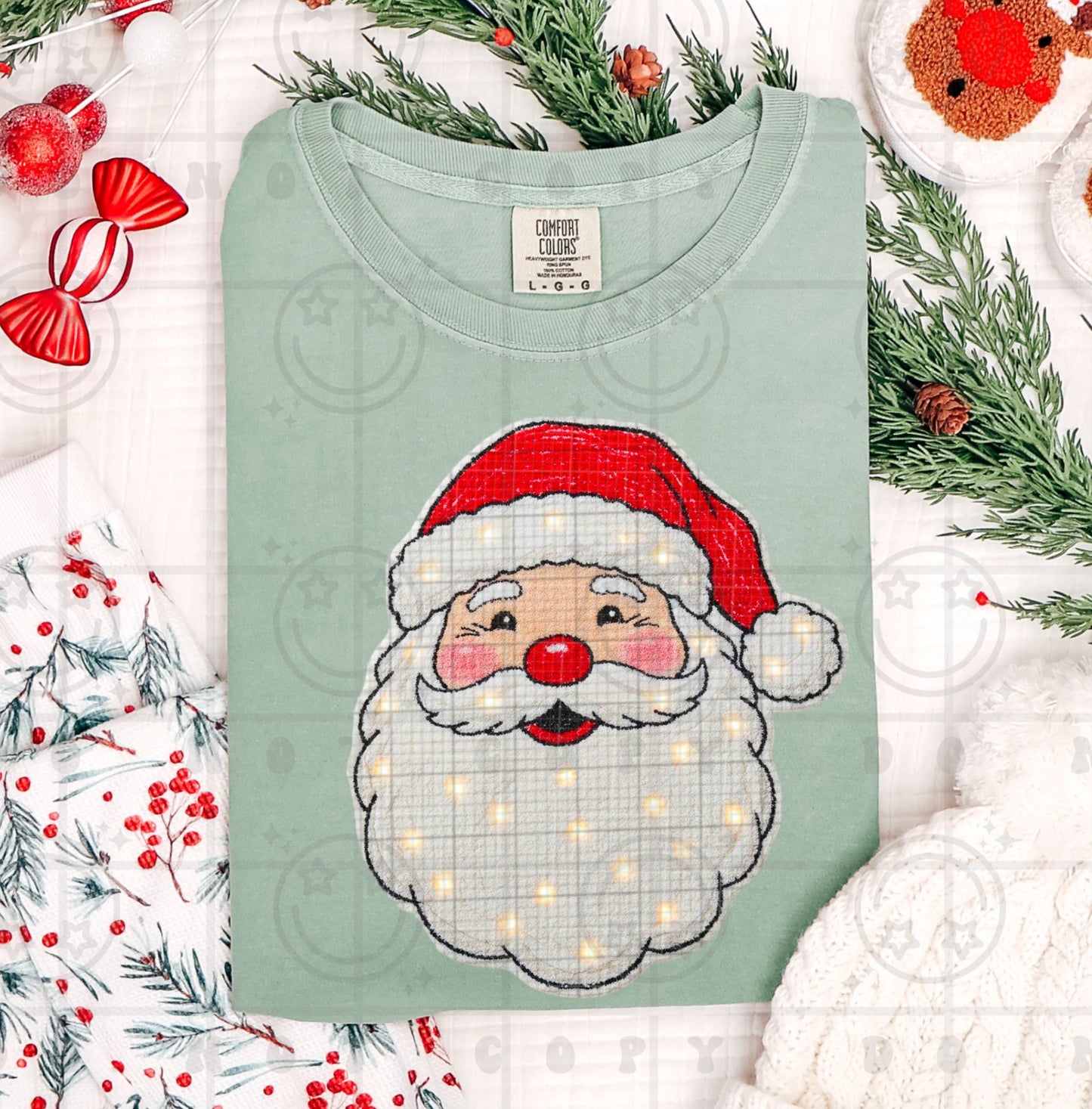 FAUX LIGHT UP SANTA - DTF TRANSFER