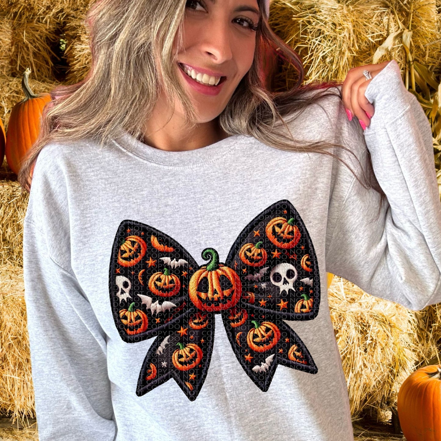 Faux Embroidery Spooky Bows *Ollie & Co. Exclusive*