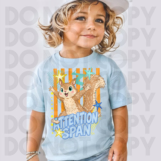 ATTENTION SPAN SQUIRREL BOY - DTF TRANSFER