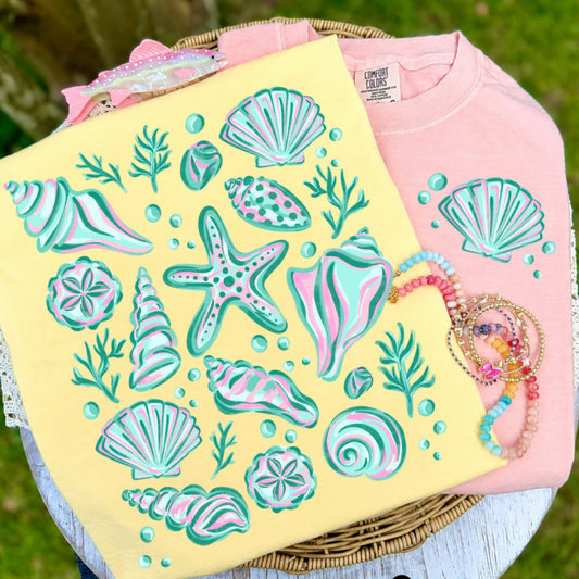 SEASHELLS - FRONT+BACK - DTF TRANSFER