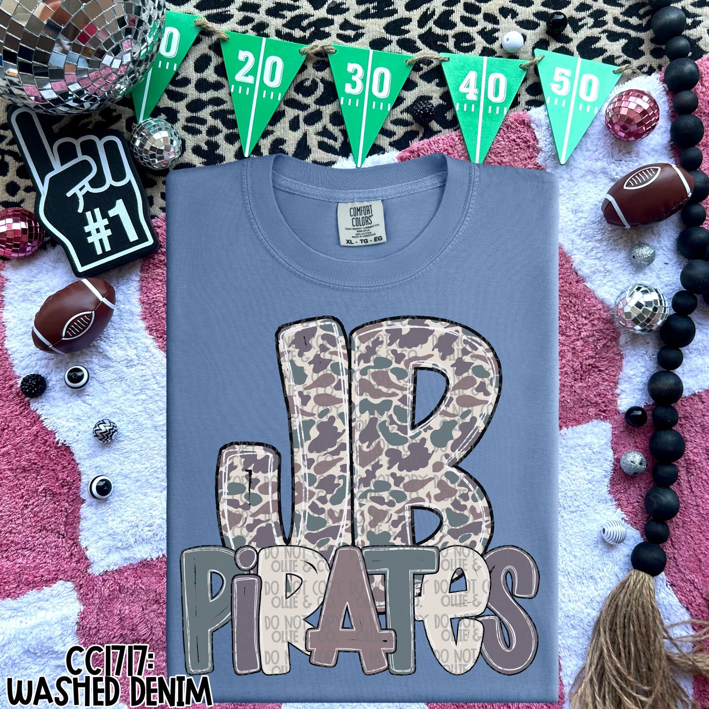 CAMO SCHOOL INITIALS W/ MASCOT - CUSTOM TRANSFER
