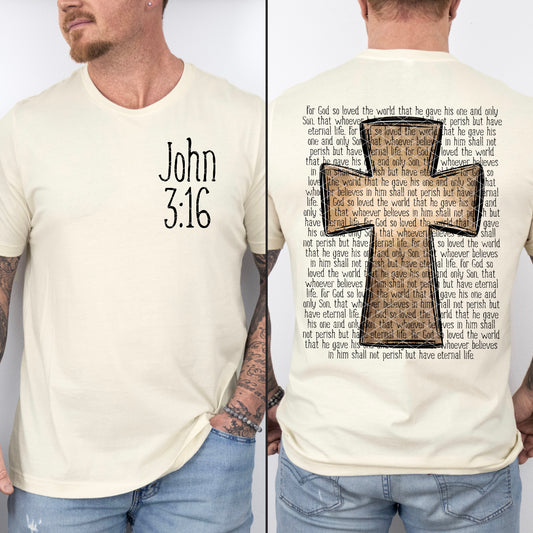 JOHN 3:16 - FRONT+BACK - DTF TRANSFER