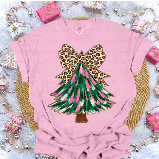 Leopard Bow Christmas Tree