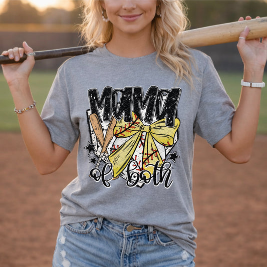 MAMA OF BOTH BASEBALL SOFTBALL - DTF TRANSFER