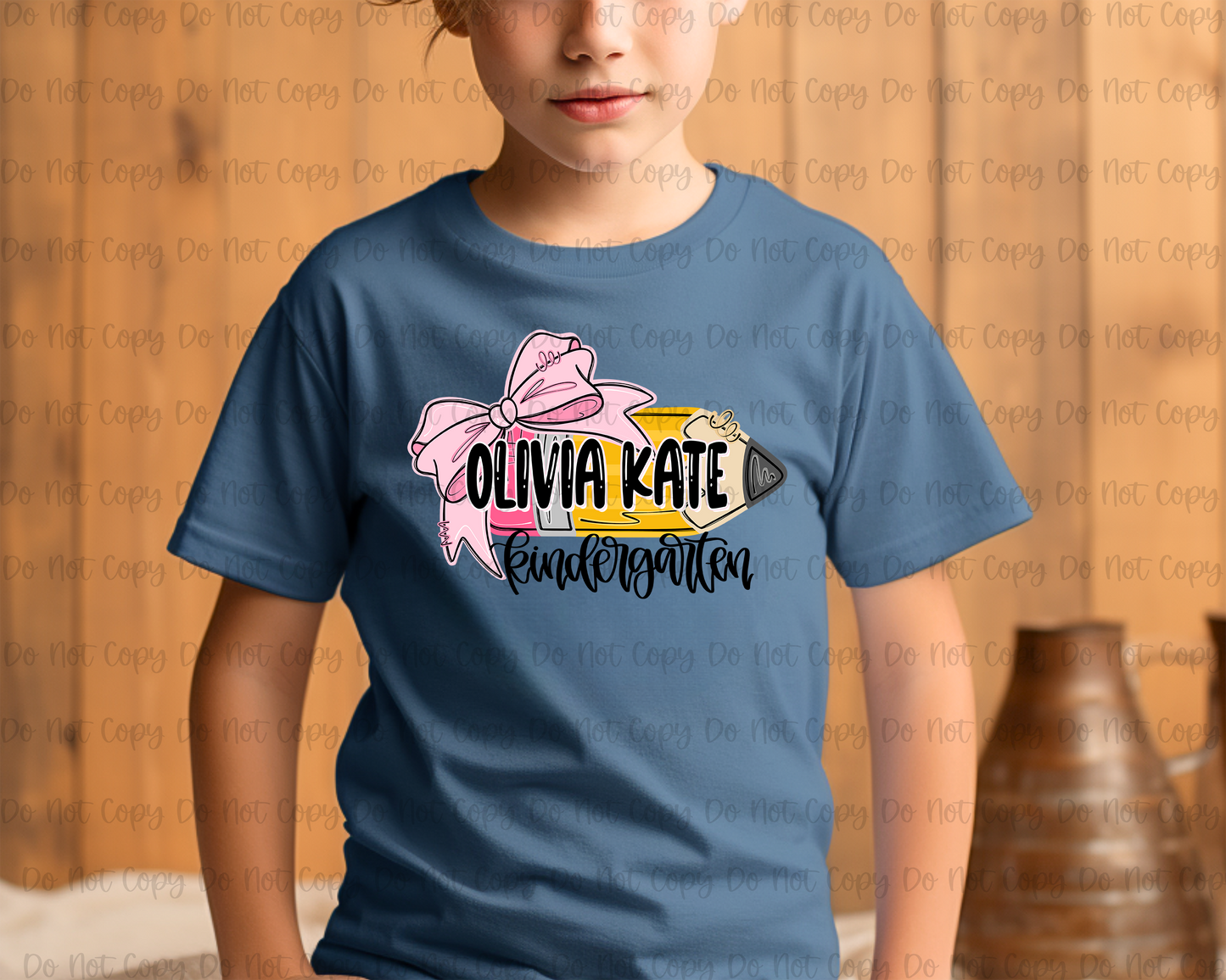 COQUETTE PENCIL NAME AND GRADE - CUSTOM TRANSFER