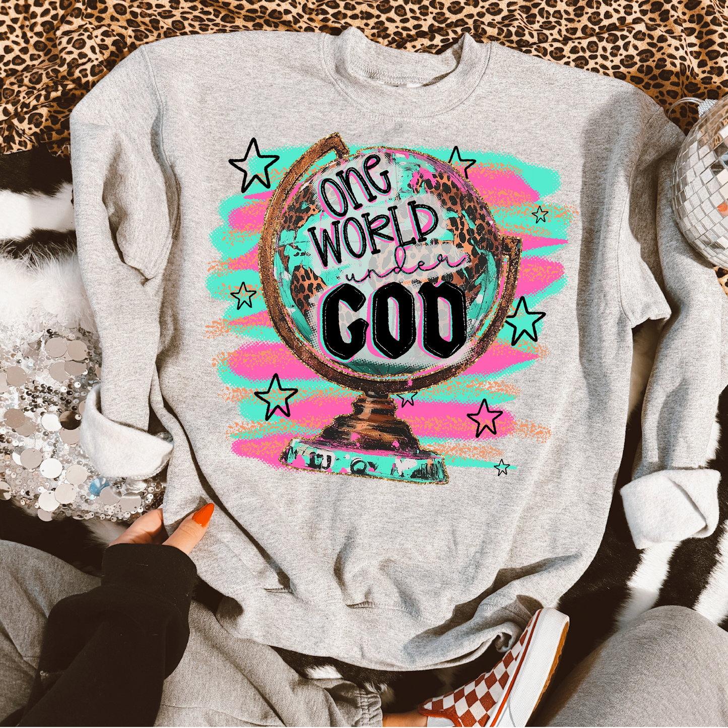ONE WORLD UNDER GOD - DTF TRANSFER