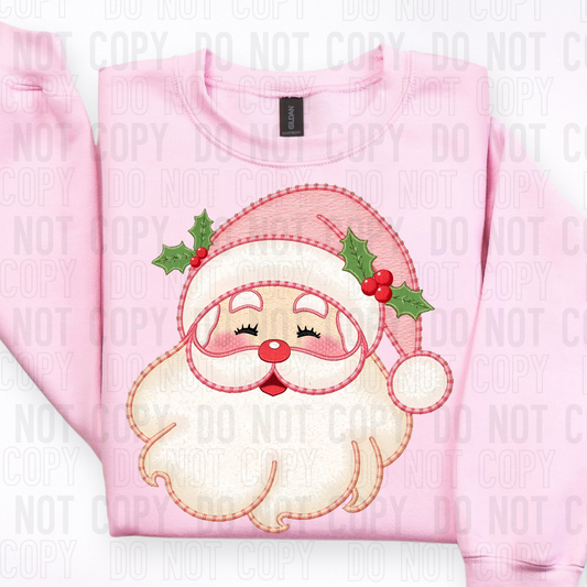 SANTA - FAUX EMBROIDERY - DTF TRANSFER
