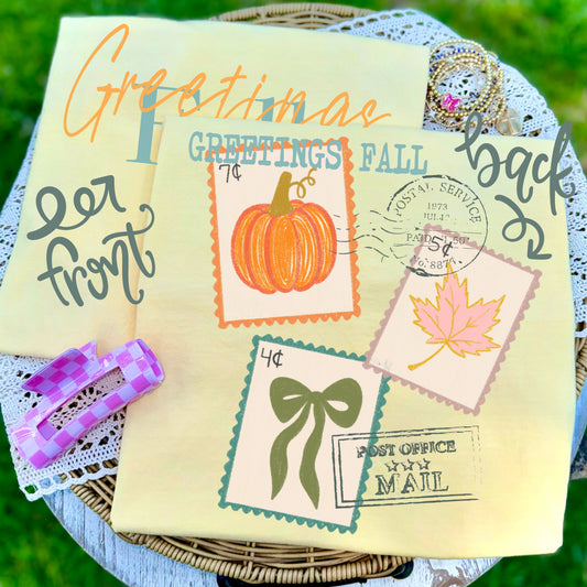 GREETINGS FALL - FRONT+BACK - DTF TRANSFER