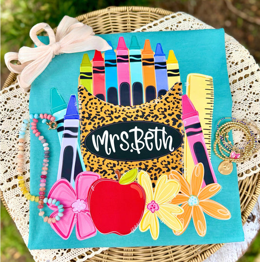 LEOPARD CRAYON PACK NAMEPLATE - CUSTOM TRANSFER