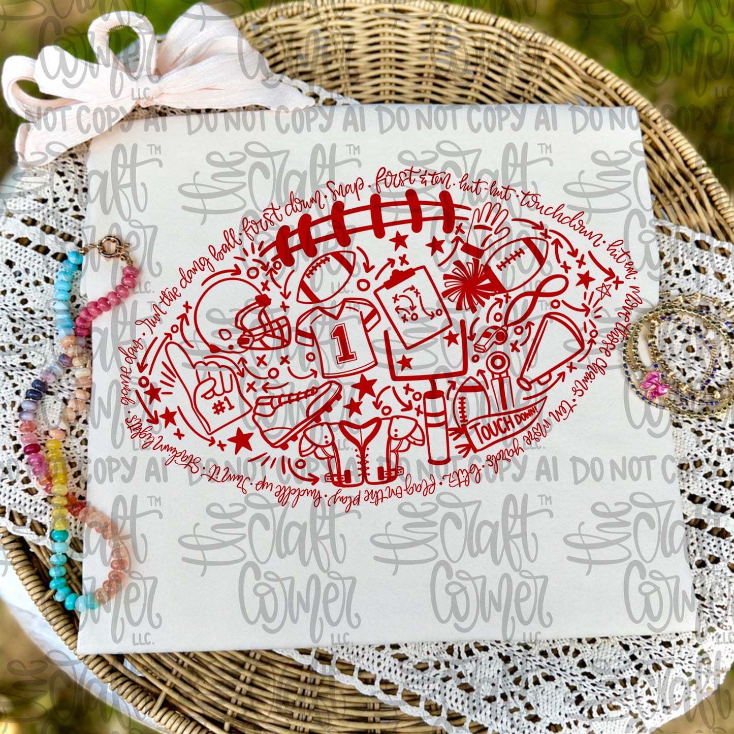 FOOTBALL SINGLE COLOR - DTF TRANSFER