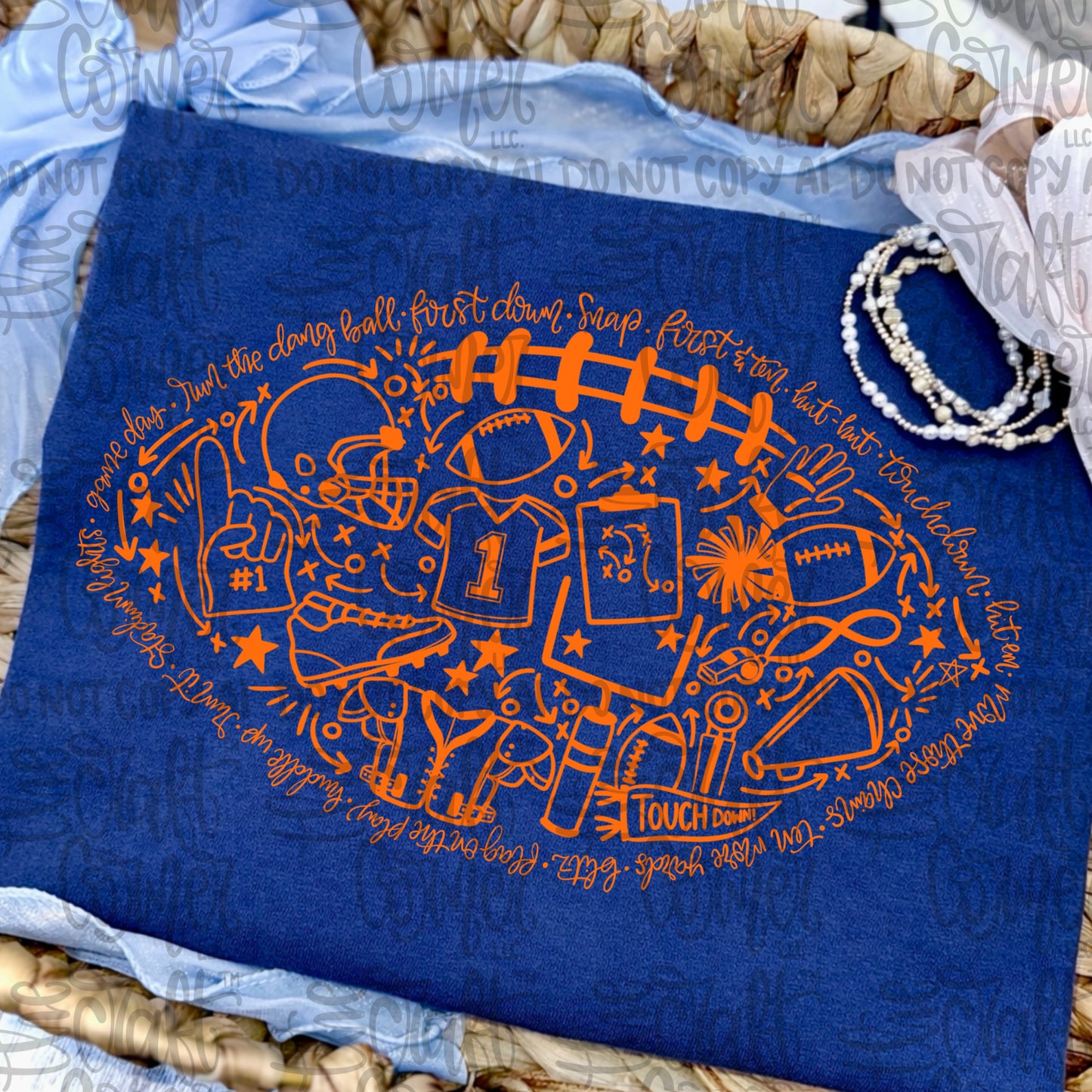 FOOTBALL SINGLE COLOR - DTF TRANSFER
