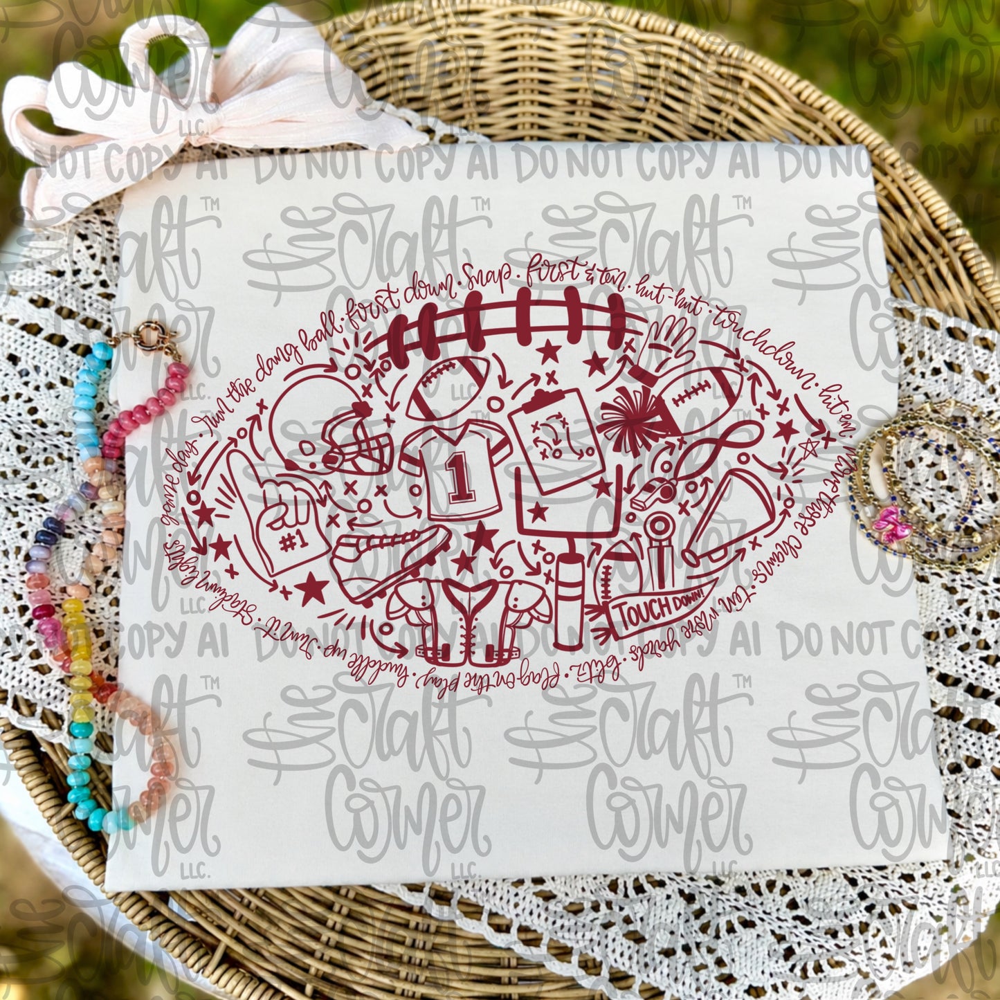 FOOTBALL SINGLE COLOR - DTF TRANSFER
