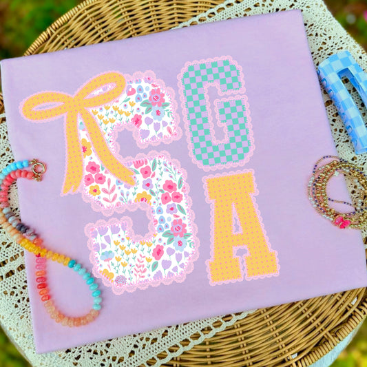 DAINTY FLORAL MONOGRAM - CUSTOM TRANSFER