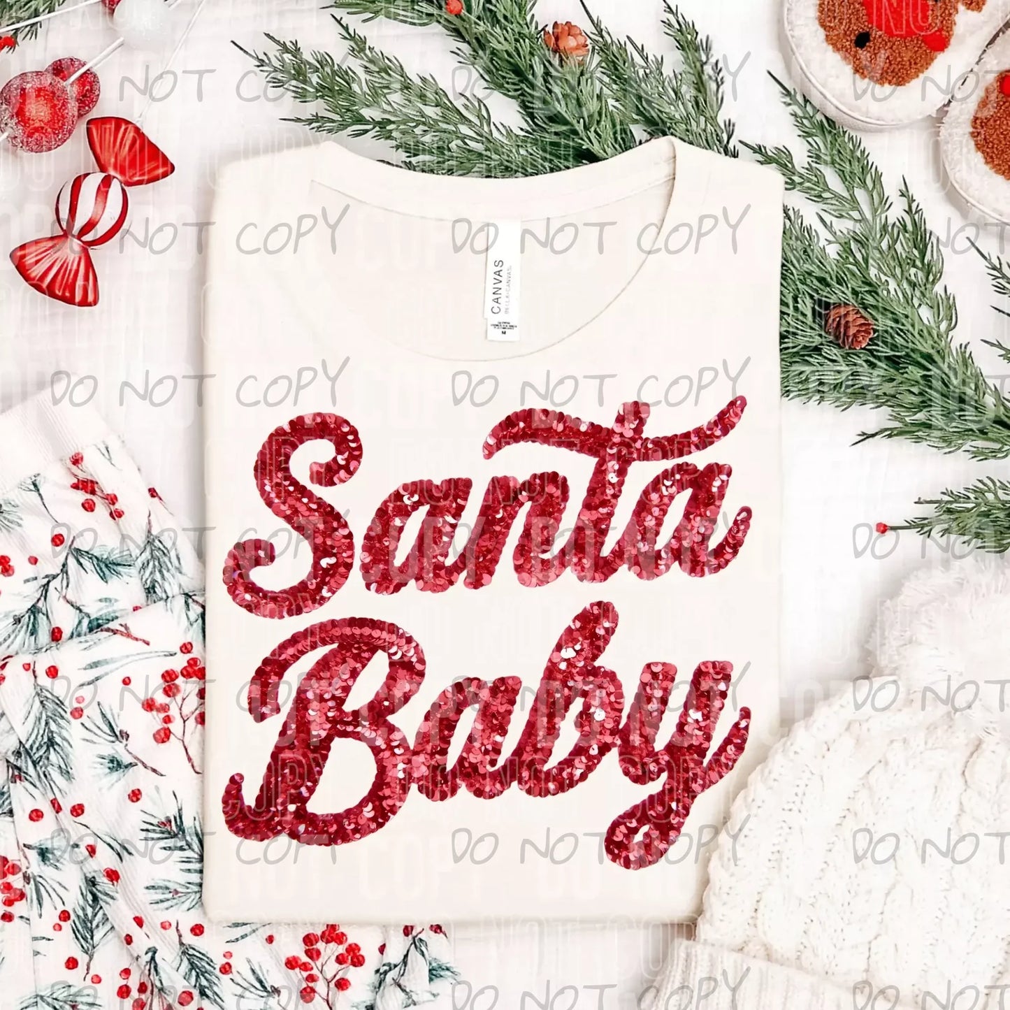 SANTA BABY FAUX SEQUIN - DTF TRANSFER