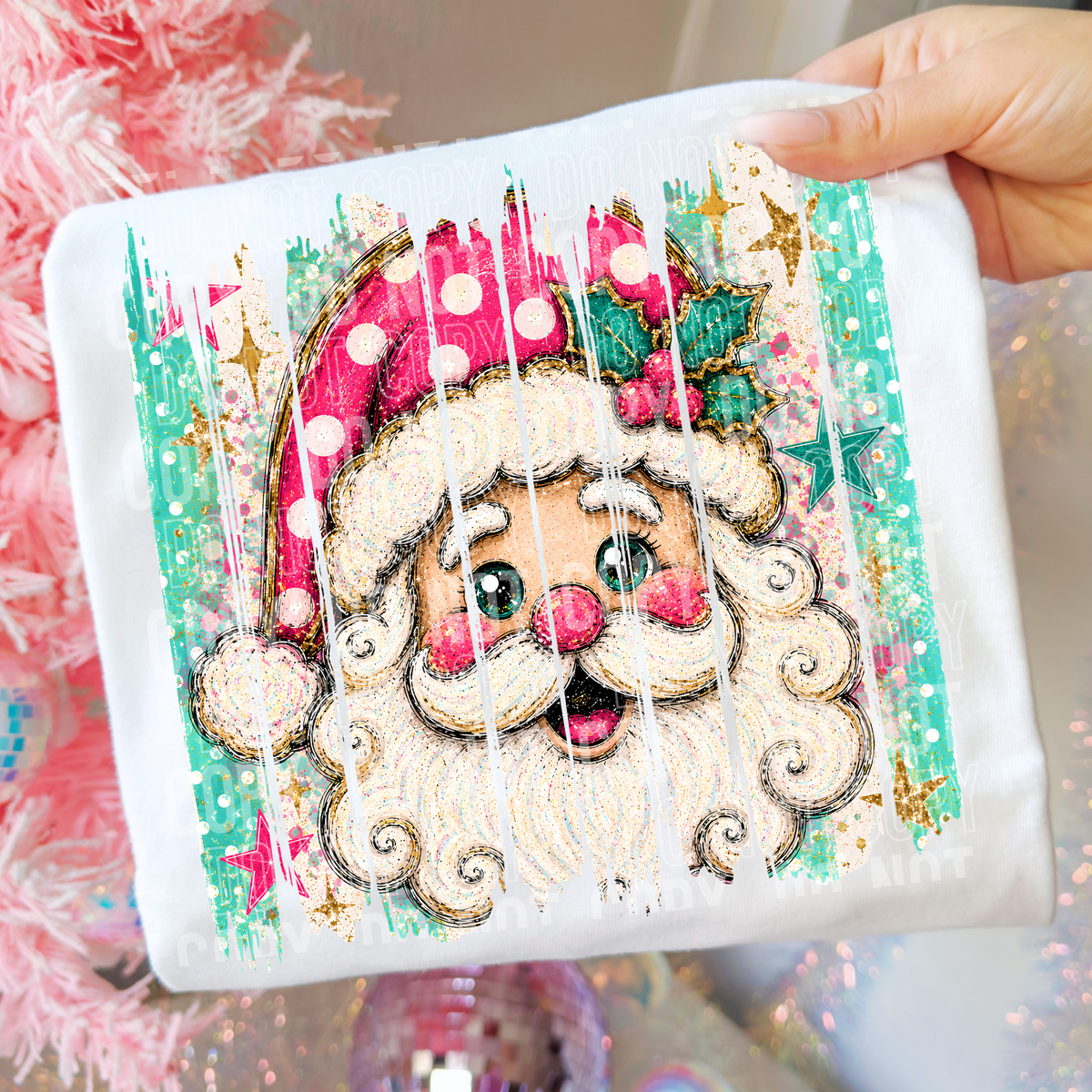 SANTA BRUSH COLORFUL - DTF TRANSFER