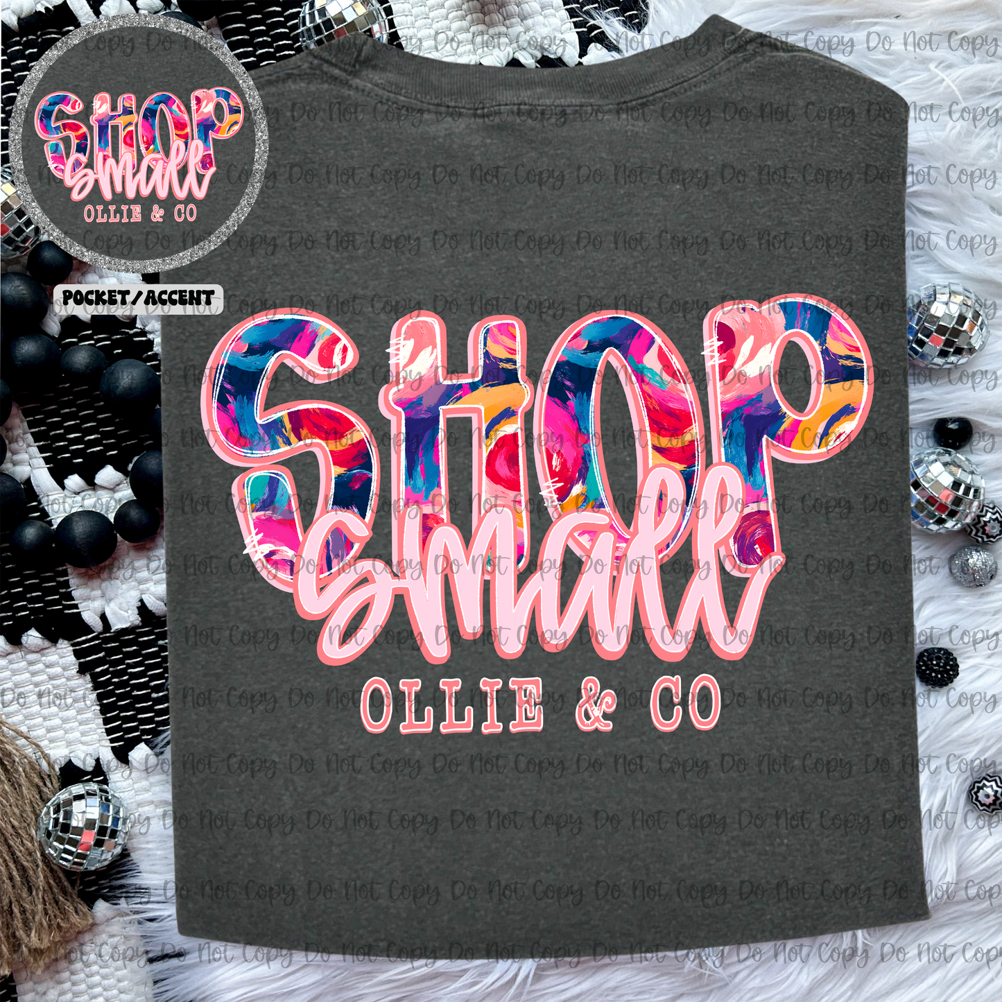 SHOP SMALL PAINT ROSE - FRONT+BACK - CUSTOM TRANSFER