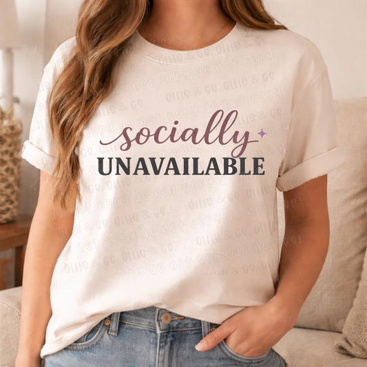 SOCIALLY UNAVAILABLE DARK - *OLLIE & CO. EXCLUSIVE* - DTF TRANSFER