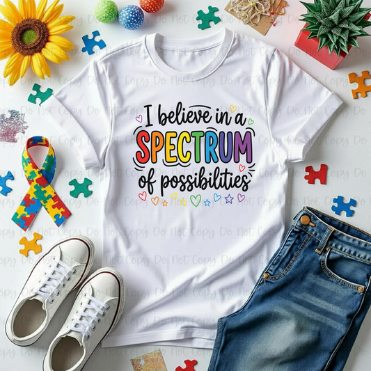 I BELIEVE IN A SPECTRUM OF POSSIBILITIES BLACK - DTF TRANSFER