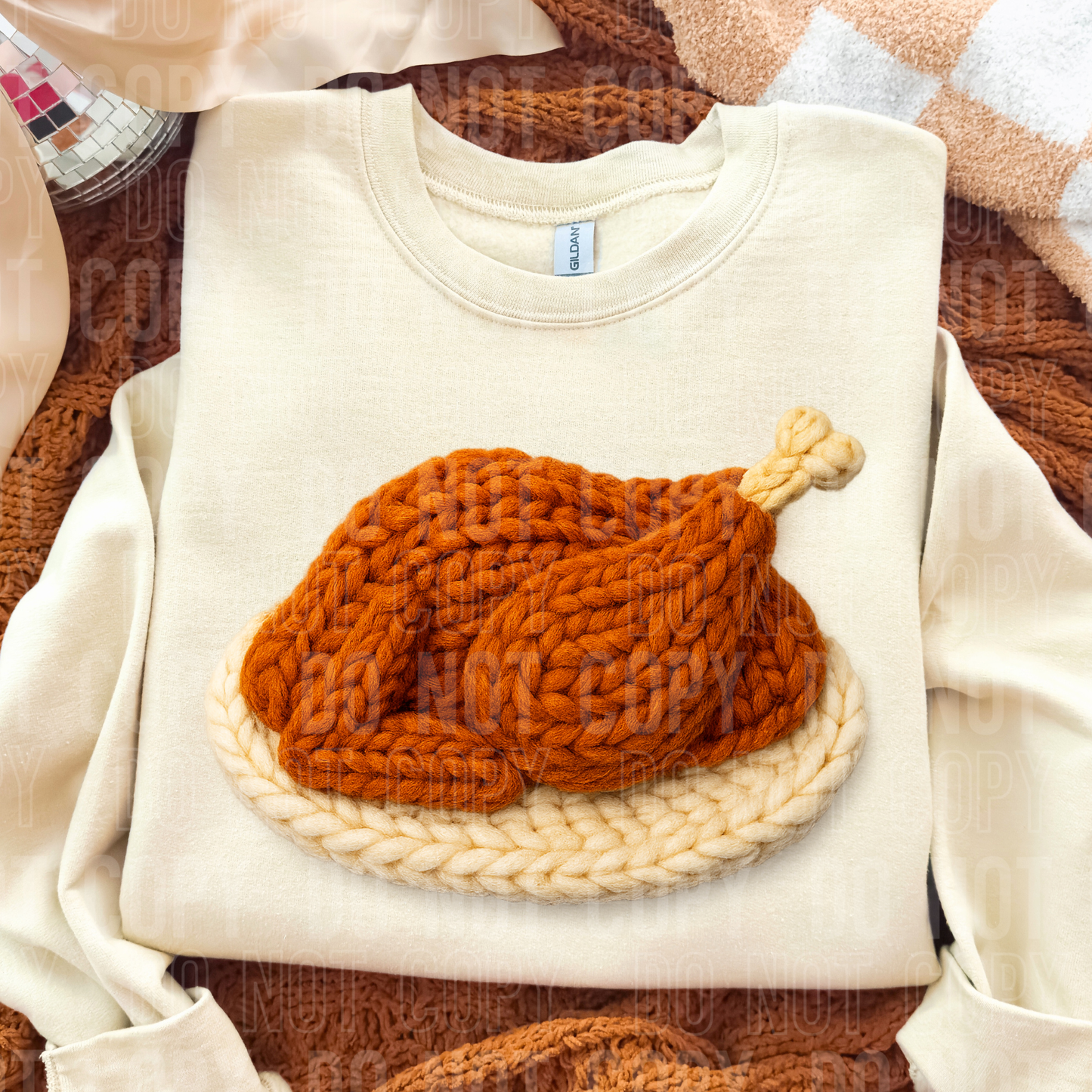 THANKSGIVING TURKEY FAUX YARN- DTF TRANSFER