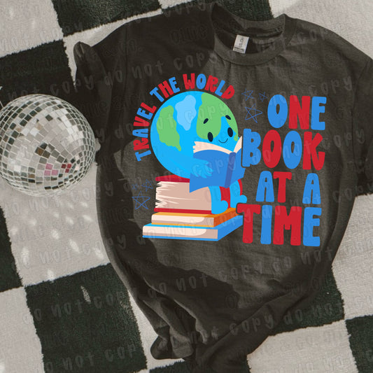 TRAVEL THE WORLD ONE BOOK AT A TIME - OLLIE & CO. EXCLUSIVE - DTF TRANSFER
