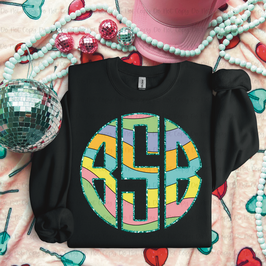 Wavy Rainbow MONOGRAM