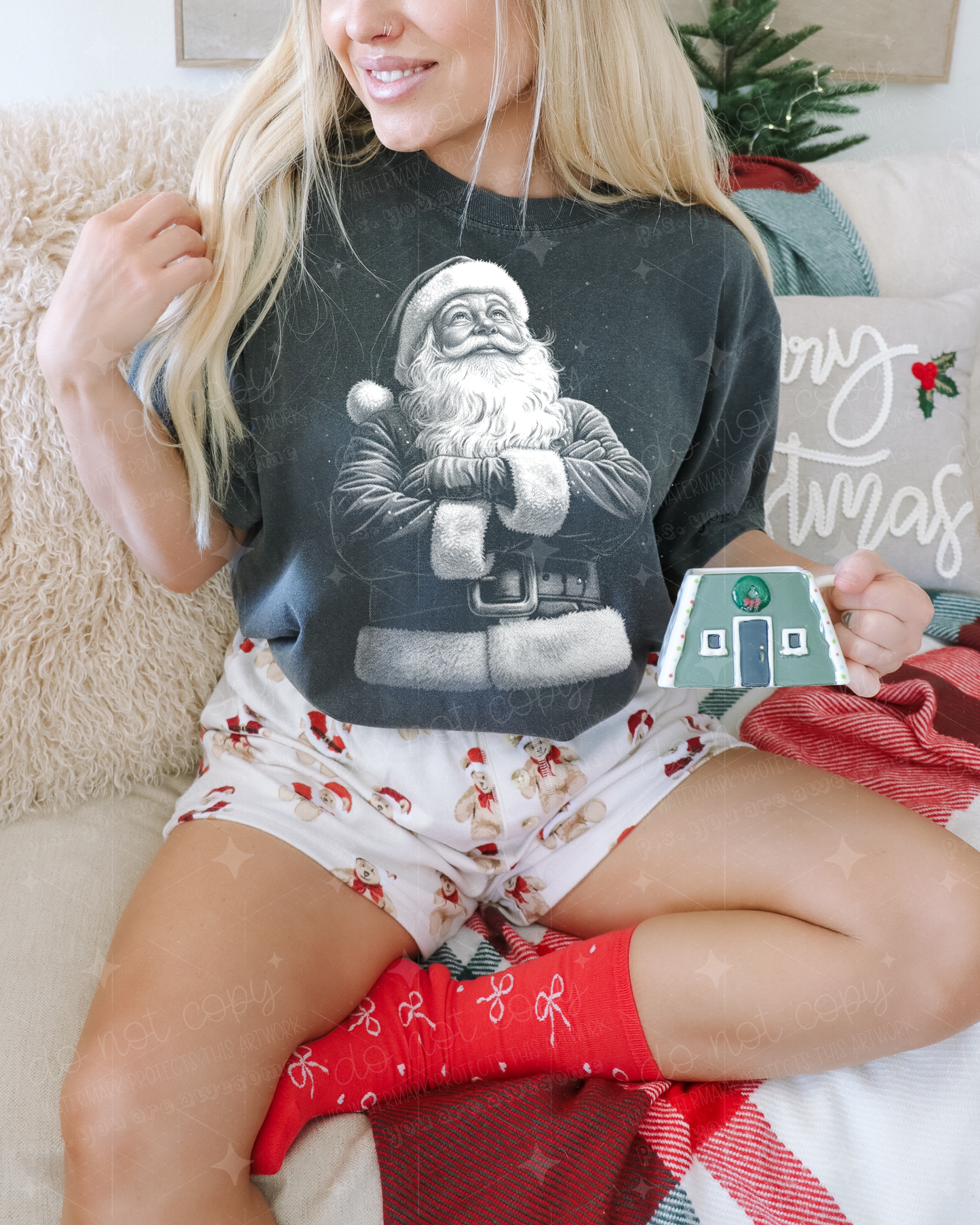 SANTA ARMS CROSSED - DTF TRANSFER