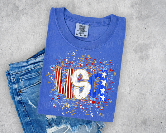 USA SPLATTER STARS & STRIPES - DTF TRANSFER