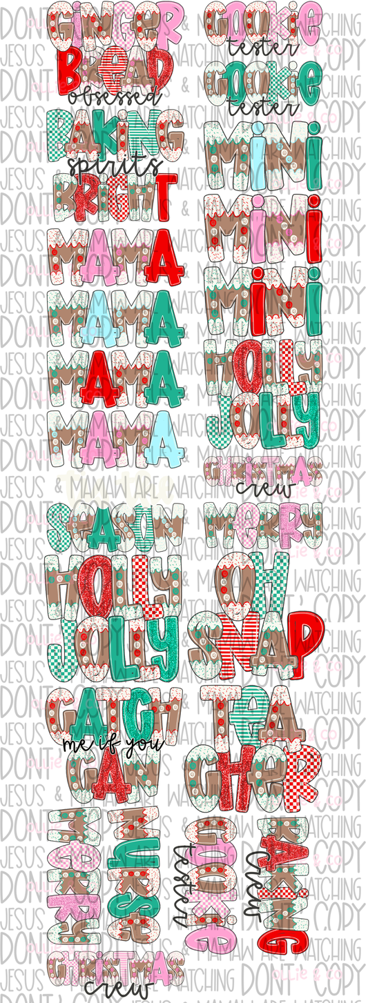 GINGERBREAD PHRASES - 22.5X80 - PREMADE GANG
