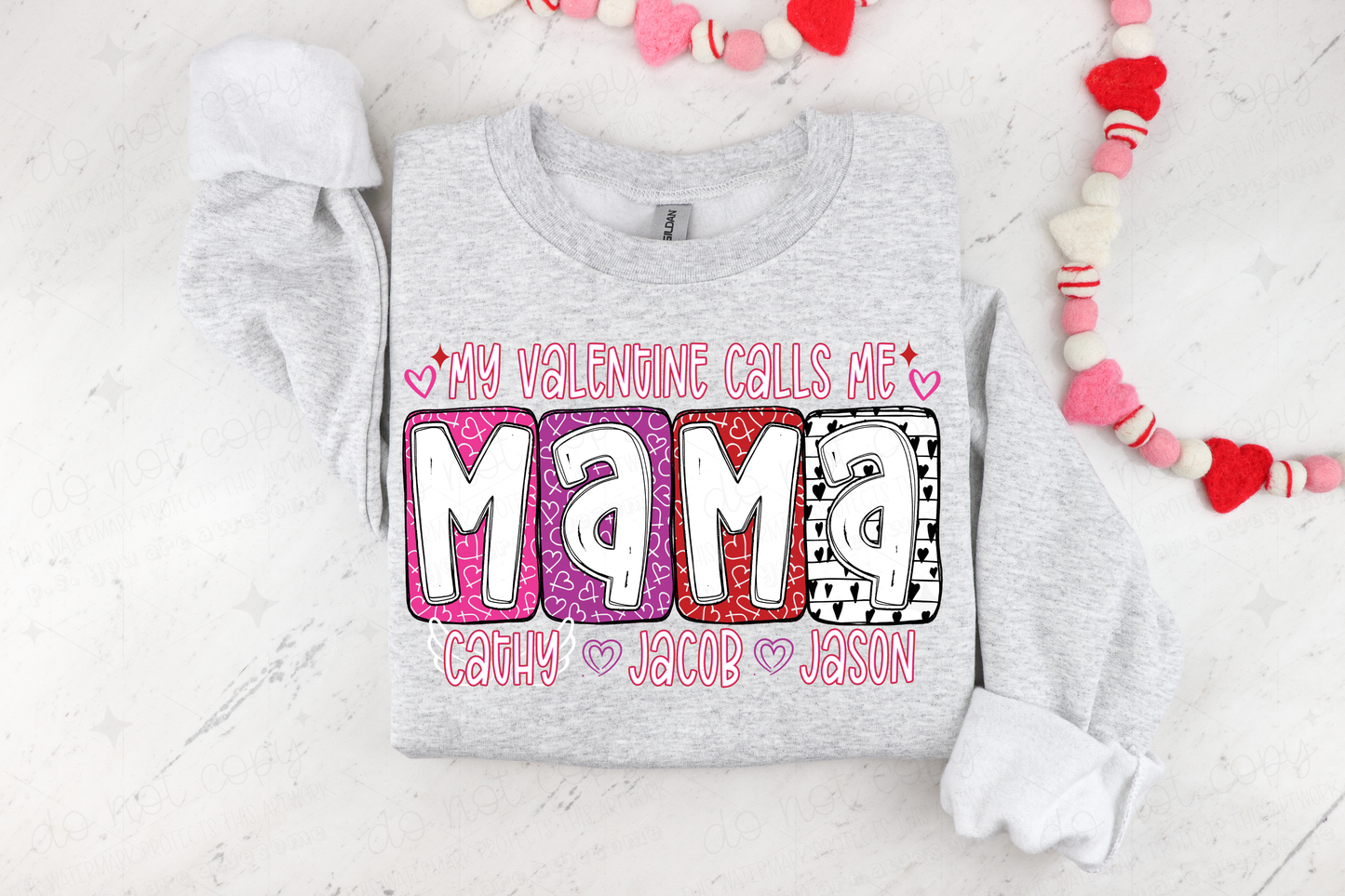 MY VALENTINE CALLS ME TITLE W/ KIDS NAMES - CUSTOM TRANSFER