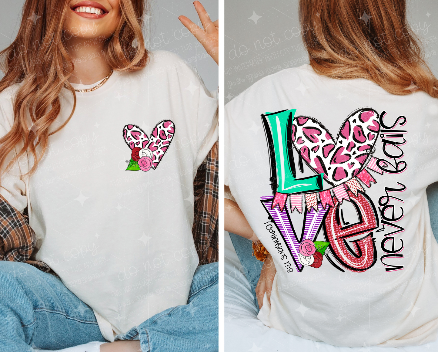 Love Never Fails- Front & Back