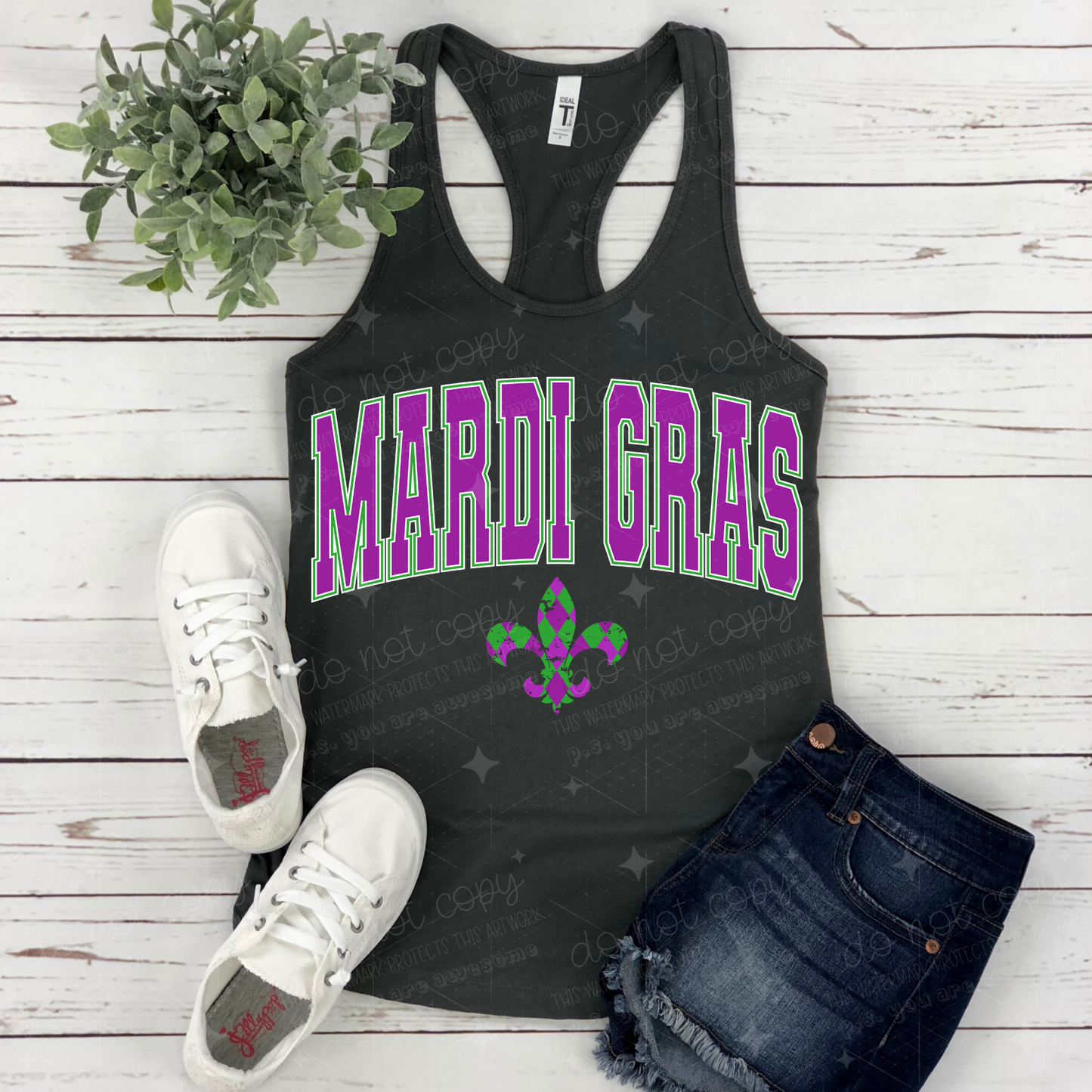 Mardi Gras Varsity with Fleur de Lis