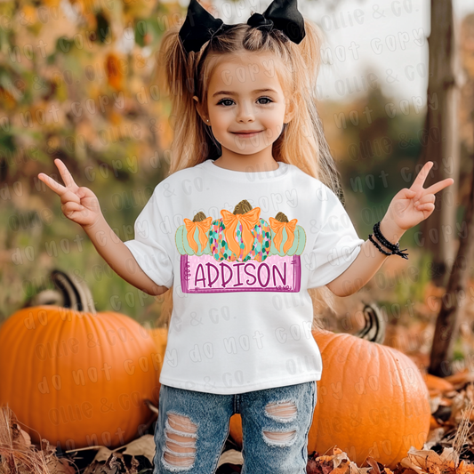 GIRL PUMPKIN NAMEPLATE - CUSTOM TRANSFER