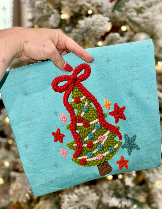 CHRISTMAS TREE - FAUX YARN - DTF TRANSFER