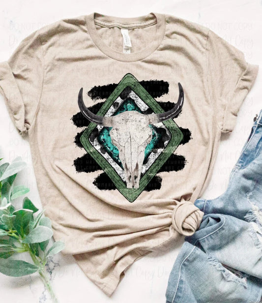 Aztec western Skull ollie & co exclusive shirt